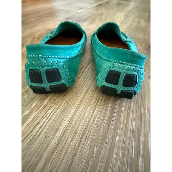 Mercanti Fiorentini Teal Nubuck Leather Driving Moccasins - size 9 - V10 - Picture 5 of 11